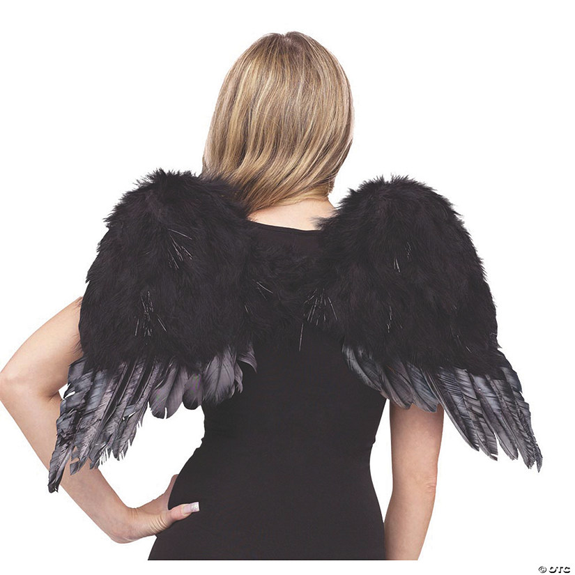 Kids Black Feather Angel Wings Image