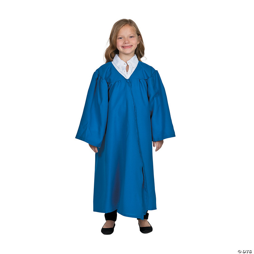 Kids&#8217; Blue Matte Elementary School Graduation Robe Image