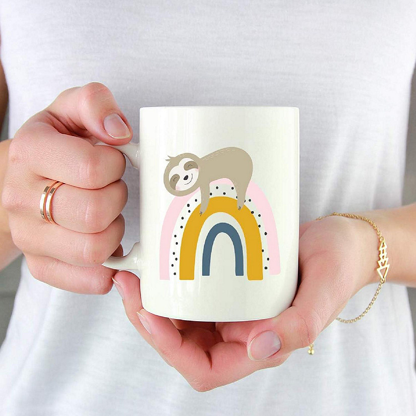 Kids Chocolate Mug Blushing Rbow Sloth Image