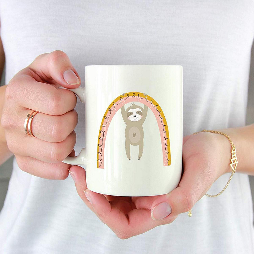 Kids Chocolate Mug, Pink Hanging Rbow Image