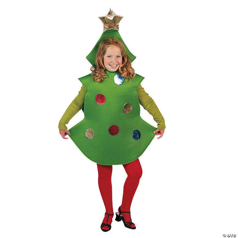 Kids Classic Christmas Tree Polyester Tunic Costume - One Size Image