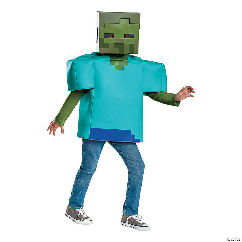 Kids Classic Minecraft Zombie Halloween Costume Image