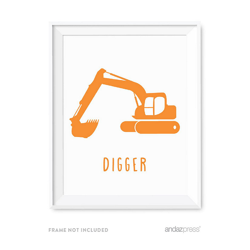 Kids Construction Digger Poster 8.5x11 Image