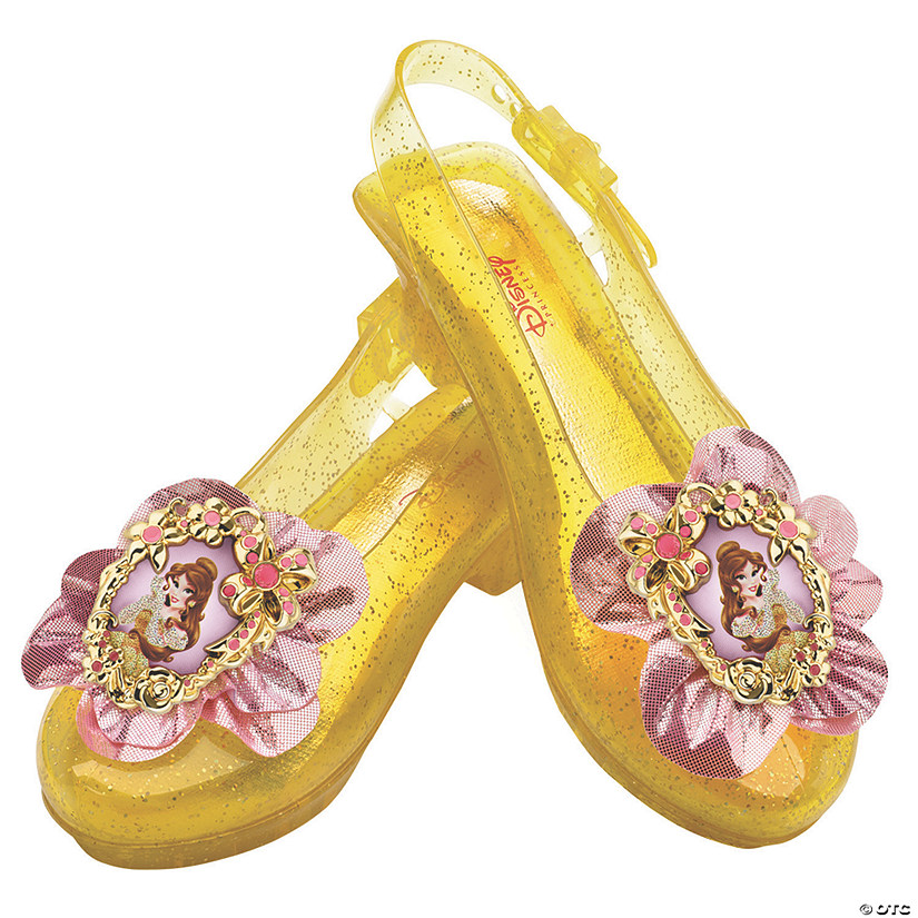 Kids Disney&#8217;s Beauty and the Beast Belle Yellow Sparkle Jelly Shoes Image