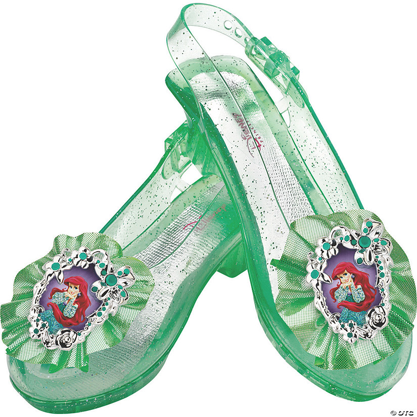 Kids Disney&#8217;s The Little Mermaid Ariel Green Sparkle Jelly Shoes Image
