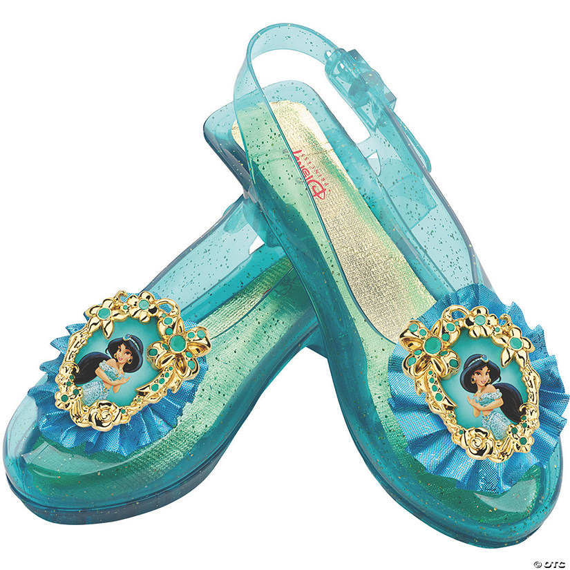 Kids Disney's Aladdin Jasmine Green Sparkle Jelly Shoes Image