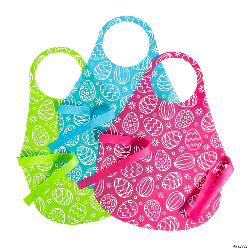 Kids Disposable Easter Eggs Aprons - 12 Pc. Image