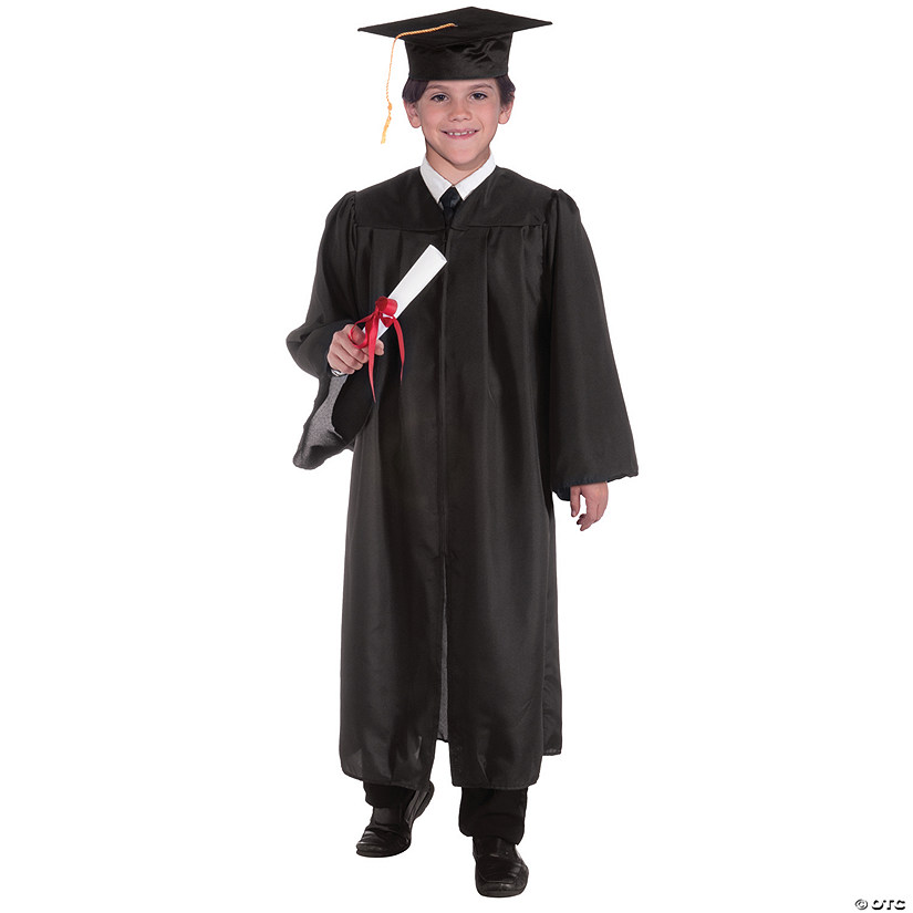 Kids Elementary School Black Graduation Polyester Robe Image