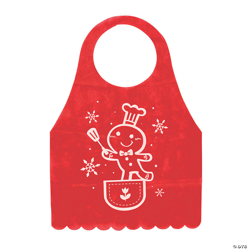 Kids Holiday Disposable Baking Aprons - 12 Pc. Image