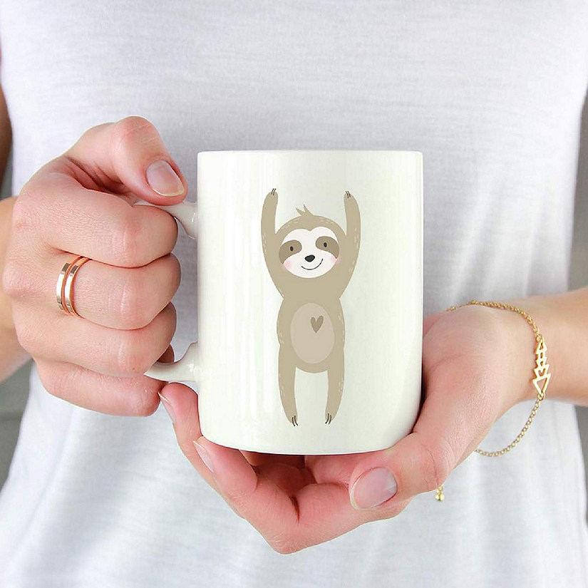 Kids Hot Chocolate Mug, Happy Sloth Image