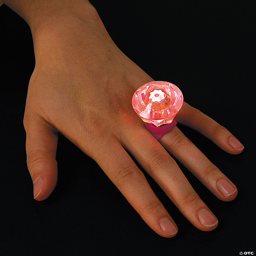 Kids' Light-Up Diamond-Shaped Rings - 12 Pc. Image