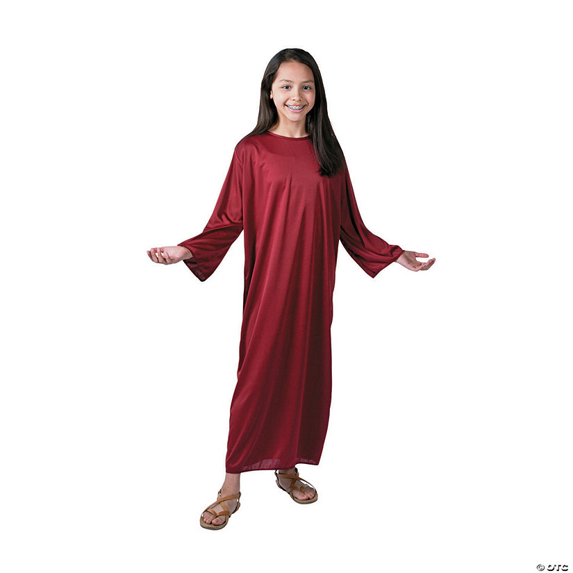 Kids Maroon Polyester Nativity Character Gown Large/Extra Large