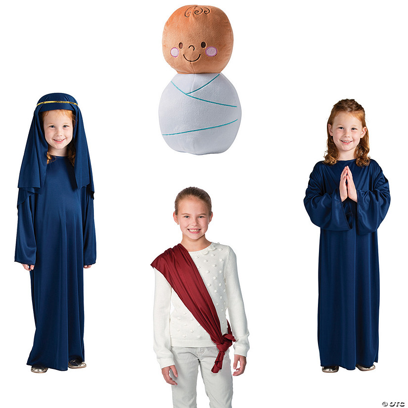 Kids’ Mary Nativity Costume Kit Large/Extra Large 4 Pc.