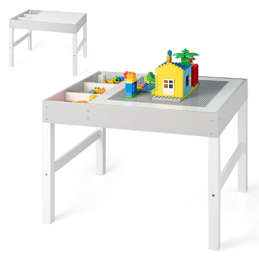 Kids Multi Activity Play Table 3 in 1 Wooden Building Block Desk w