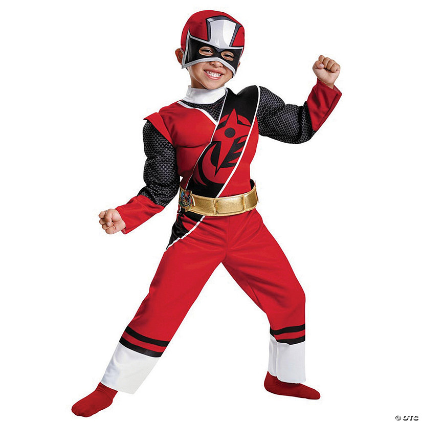 Kids Muscle Ninja Steel Red Ranger Costume Image