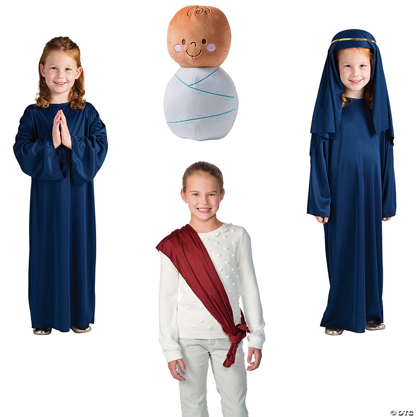 Kids&#8217; Nativity Mary Costume Kit - Small/Medium - 4 Pc. Image