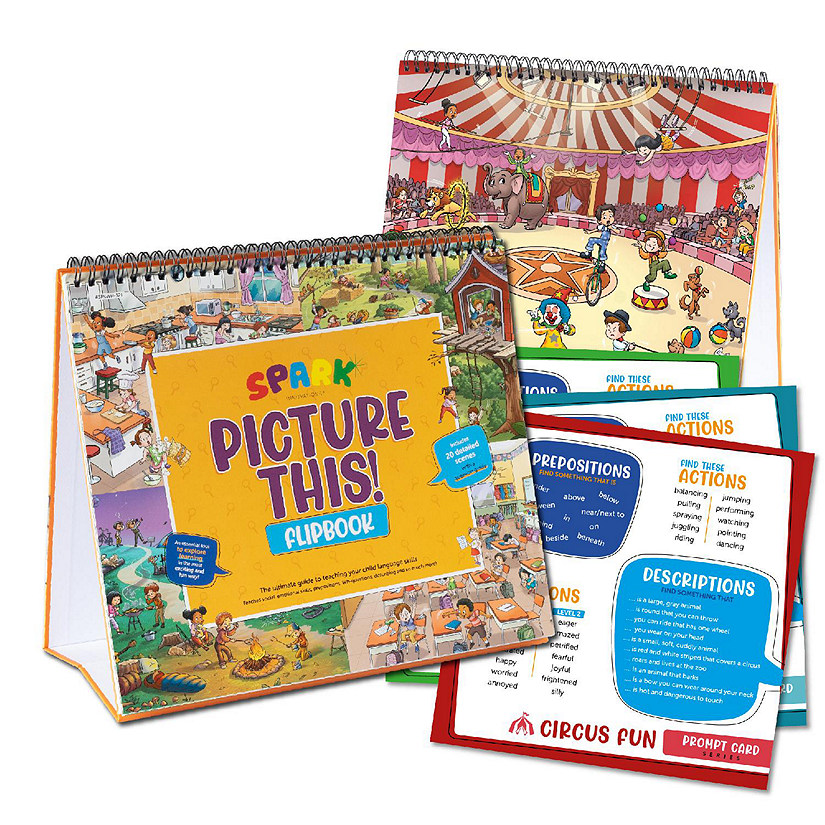 Kids Picture Book with Detailed Picture Cards and WH Questions Guide Image