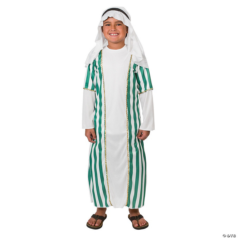 Kids Premium Shepherd Gown Nativity Costume with Headpiece Image