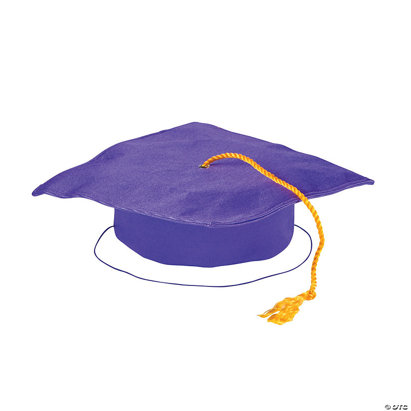 Kids&#8217; Purple Shiny Elementary School Graduation Cap with Tassel Image