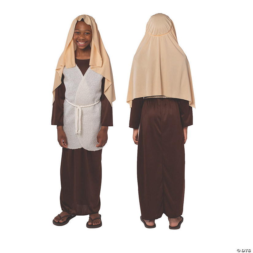 Kids Shepherd Polyester Nativity Costume with Headpiece Image
