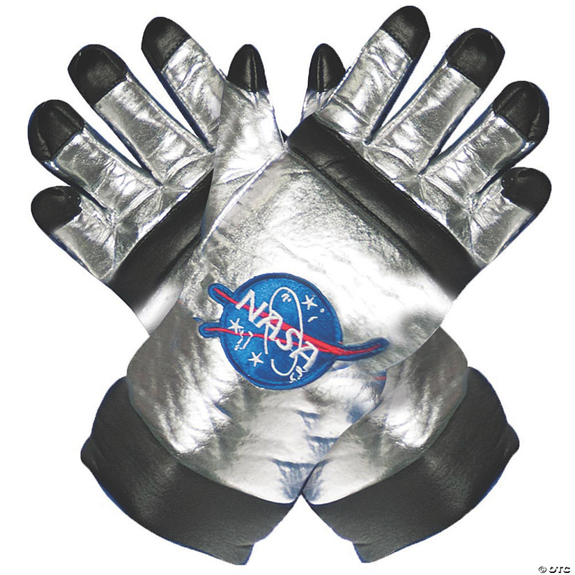 Kids Silver Astronaut Gloves Image