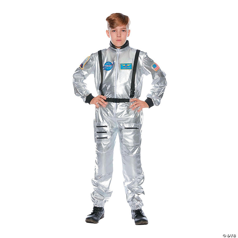 Kids Silver Astronaut Halloween Costume Image