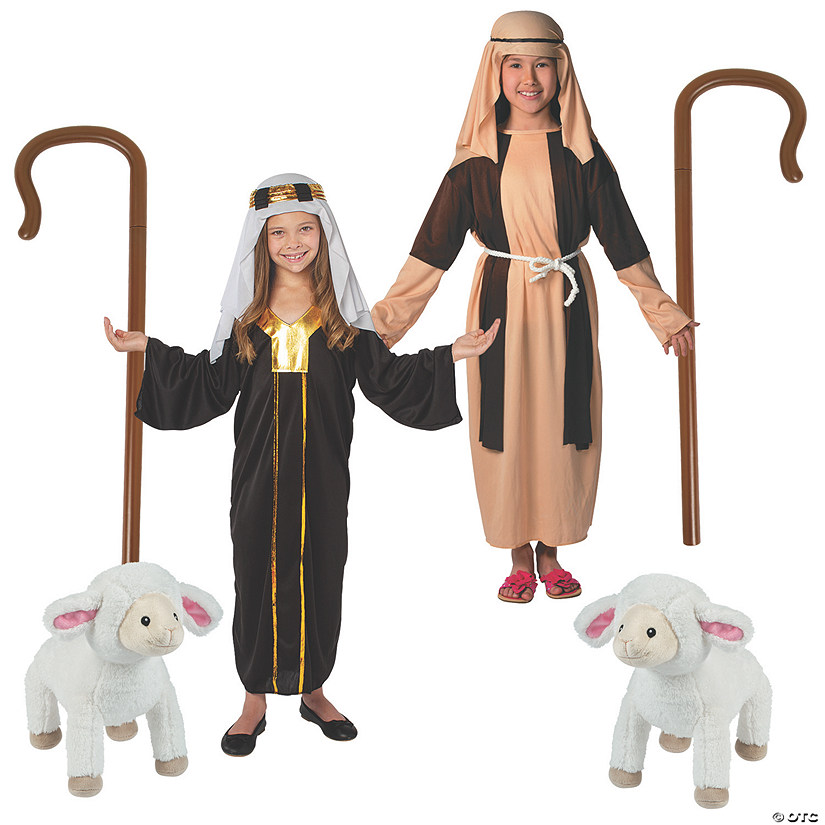 Kids Small Shepherd Costume Kit with Props Image