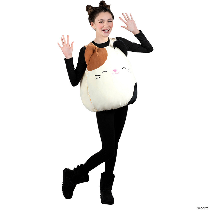 Kids Squishmallows&#8482; White, Brown & Black Cam the Cat Costume Image