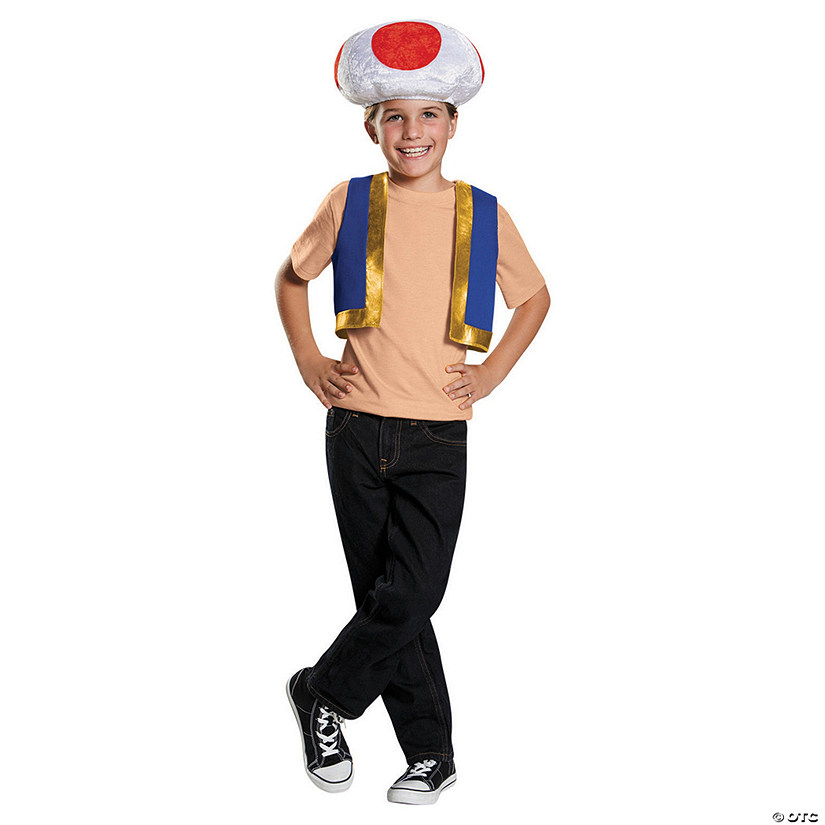Kids Super Mario Bros.&#8482; Toad Costume Kit - up to Size 8 Image