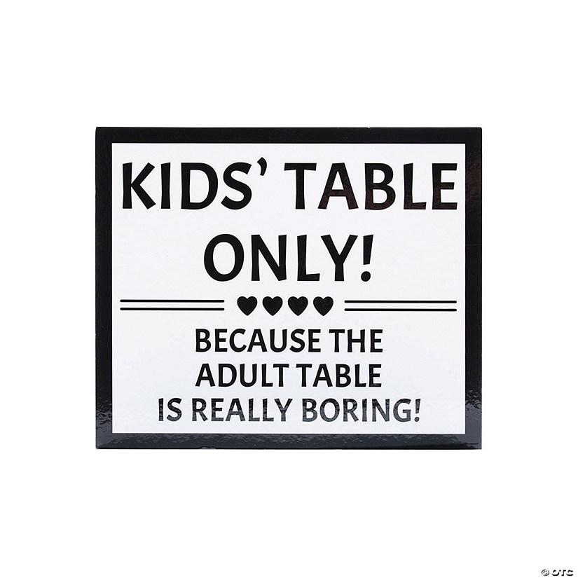 Kids' Table Sign Image