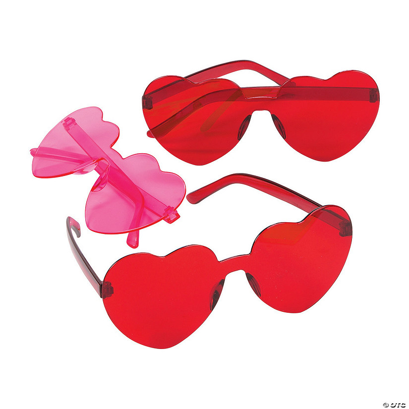 Kids Valentine Rimless Heart Glasses - 12 Pc. Image