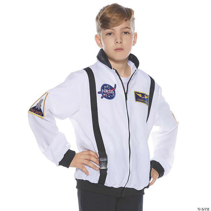 Kids White Astronaut Jacket Halloween Costume - Large Image