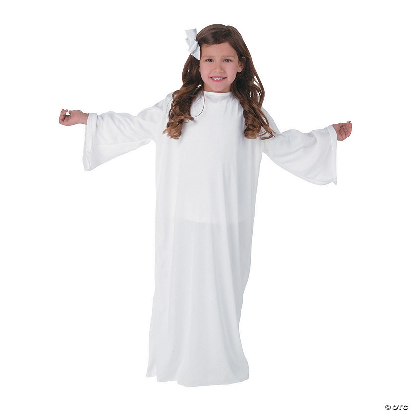 Kids White Polyester Nativity Angel Gown - Small/Medium Image