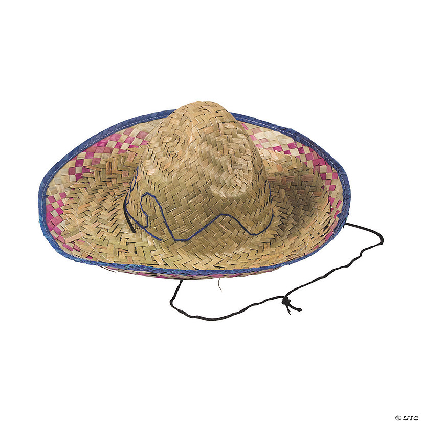 Kids Woven Straw Sombreros - 12 Pc. Image