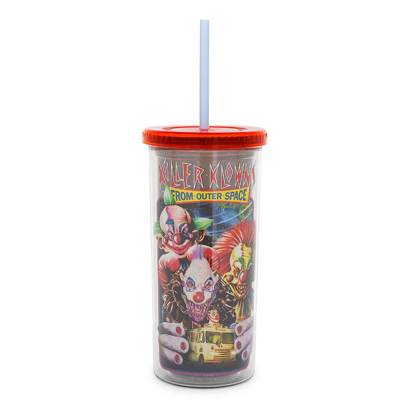 Killer Klowns From Outer Space Carnival Cup With Lid and Straw  Holds 20 Ounces Image