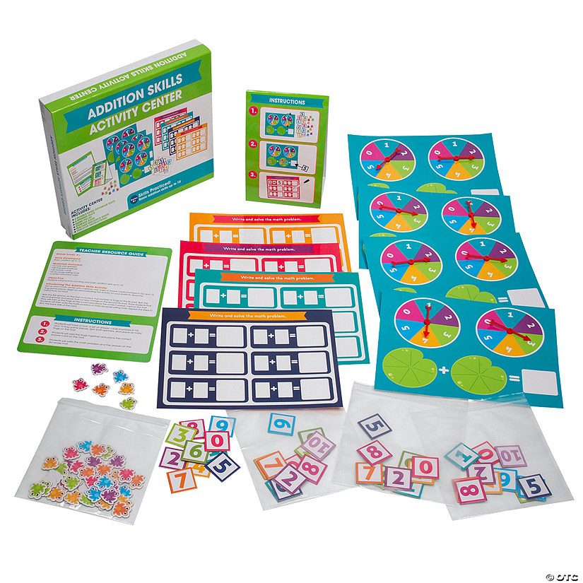 Kindergarten Math Addition Skills Educational Activity Classroom Center Kit - 20 Pc. Image