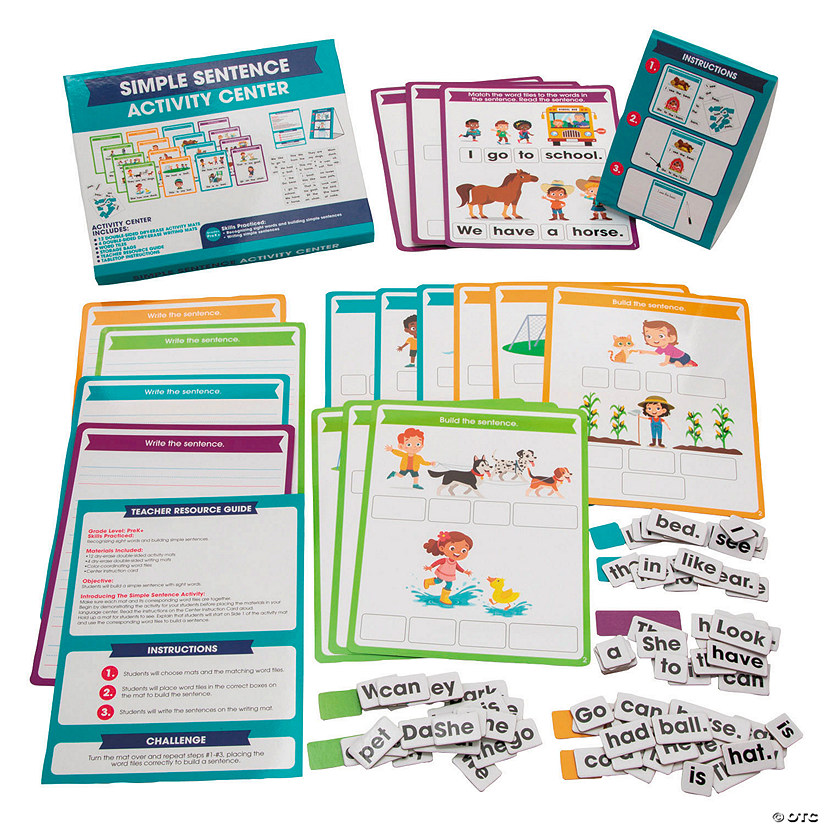 Kindergarten Simple Sentence Educational Activity Classroom Center Kit - 35 Pc. Image