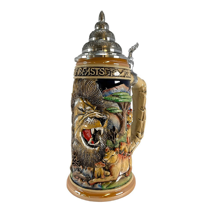 King of Beasts Lion Pride LE German Stoneware Beer Stein .75 L Made in Germany Image