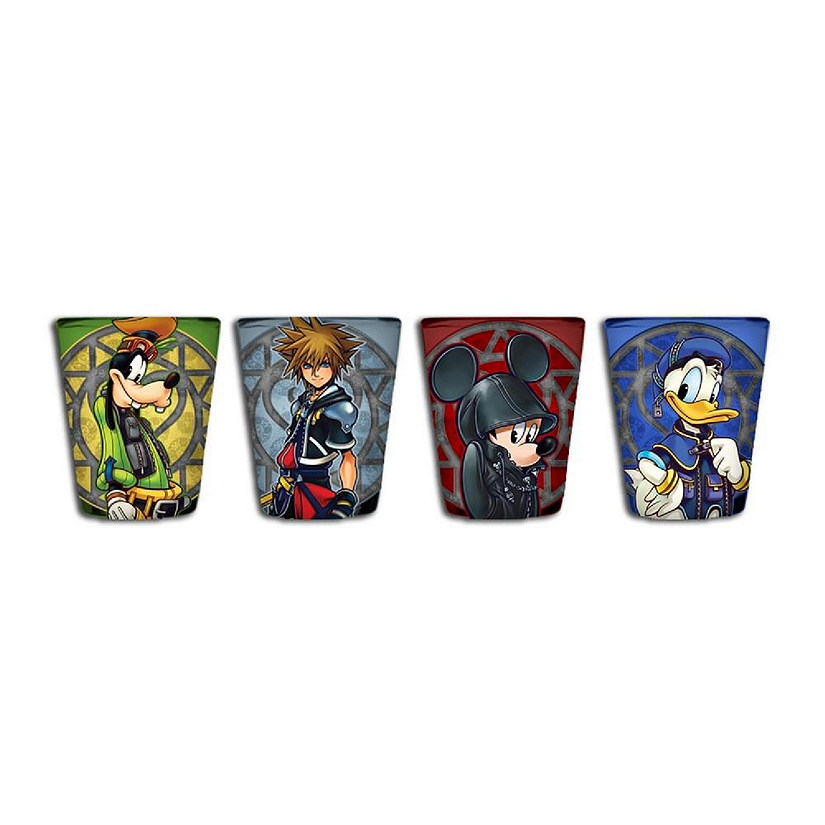 Kingdom Hearts Characters 4 Piece 1.5oz Mini Glass Set Image