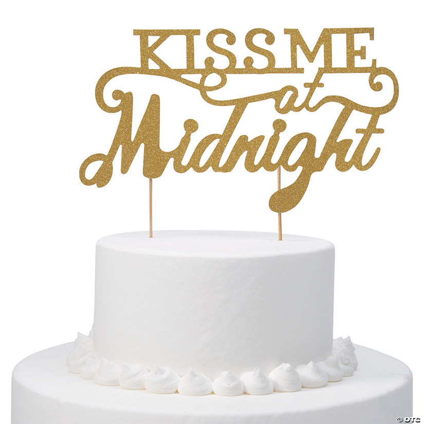 Kiss Me at Midnght Cake Topper Image