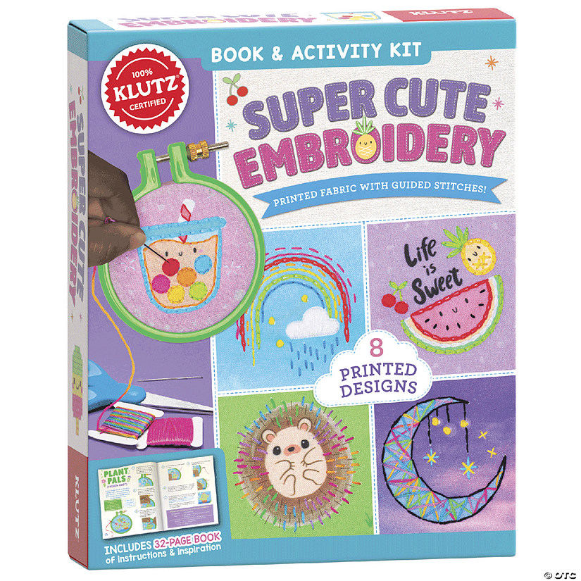 KLUTZ Super Cute Embroidery Book &amp; Craft Kit Image