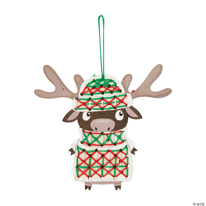 Knit a Moose a Sweater Ornament Craft Kit - Makes 12 Image