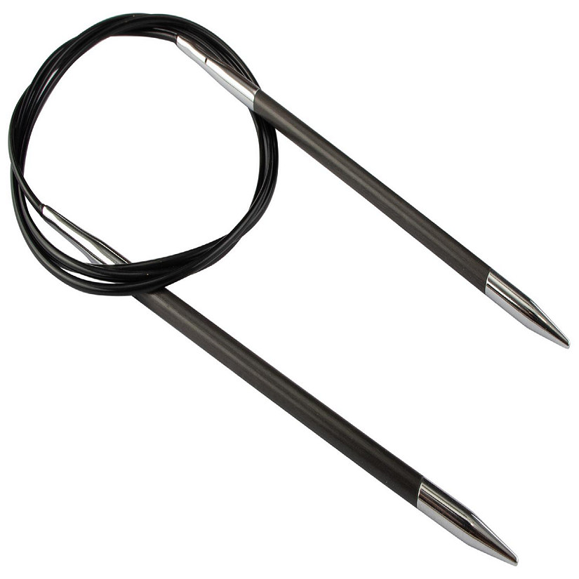 KnitPro 100cm Karbonz Fixed Circular Knitting Needles – 2.75mm Carbon Fiber & Brass Tips