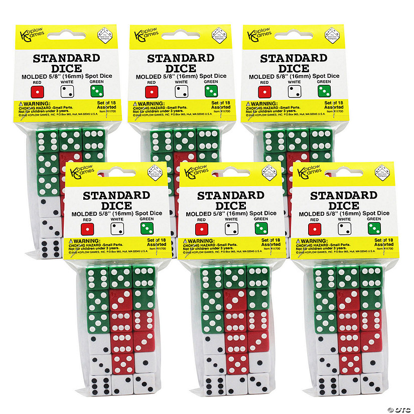 Koplow Games Dot Dice Set, 18 Per Pack, 6 Packs Image