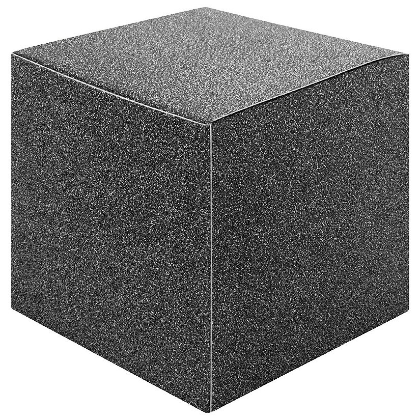 Koyal Wholesale Black Glitter Gift Favor Tuck Boxes, 3" Cube Favor Box, Bulk 50-Pack, Party Favor Gift Box Image