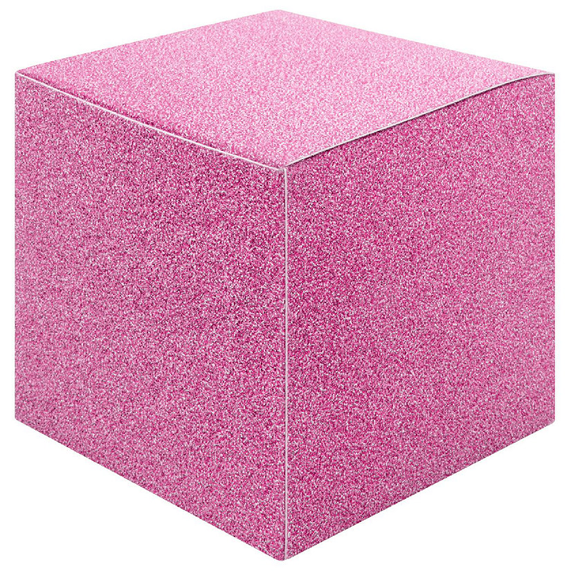 Koyal Wholesale Blush Pink  Glitter Gift Favor Tuck Boxes, 3" Cube Favor Box, Bulk 50-Pack, Party Favor Gift Box Image