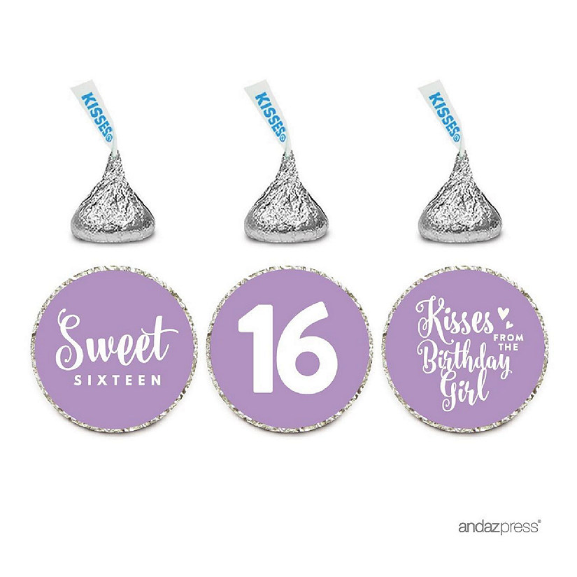 Koyal Wholesale Chocolate Drop Labels, Sweet 16 Birthday, Lavender, 216-Pack Image