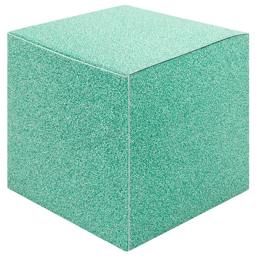 Koyal Wholesale Diamond Blue  Glitter Gift Favor Tuck Boxes, 3" Cube Favor Box, Bulk 50-Pack, Party Favor Gift Box Image