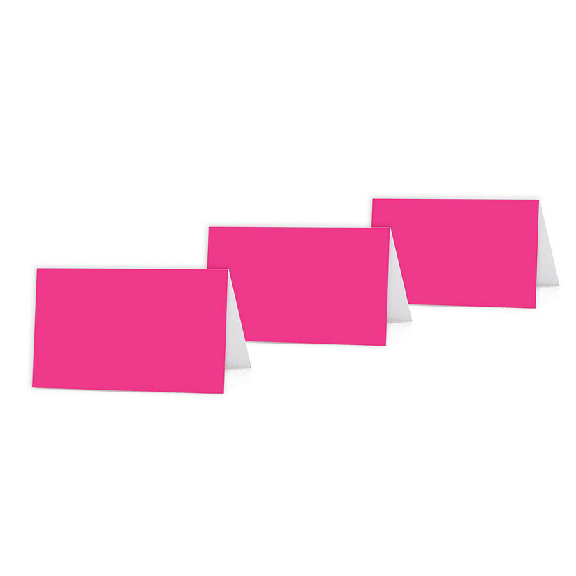 Koyal Wholesale Fuchsia Color Blank Table Tent Printable Place Cards, 20-Pack Image