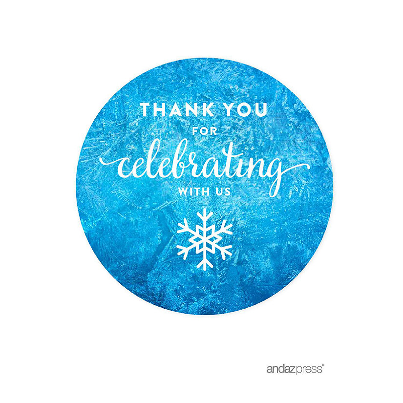 Koyal Wholesale Thank You for Celebrating with US, Frozen Snowflake, 40-Pack, Blue